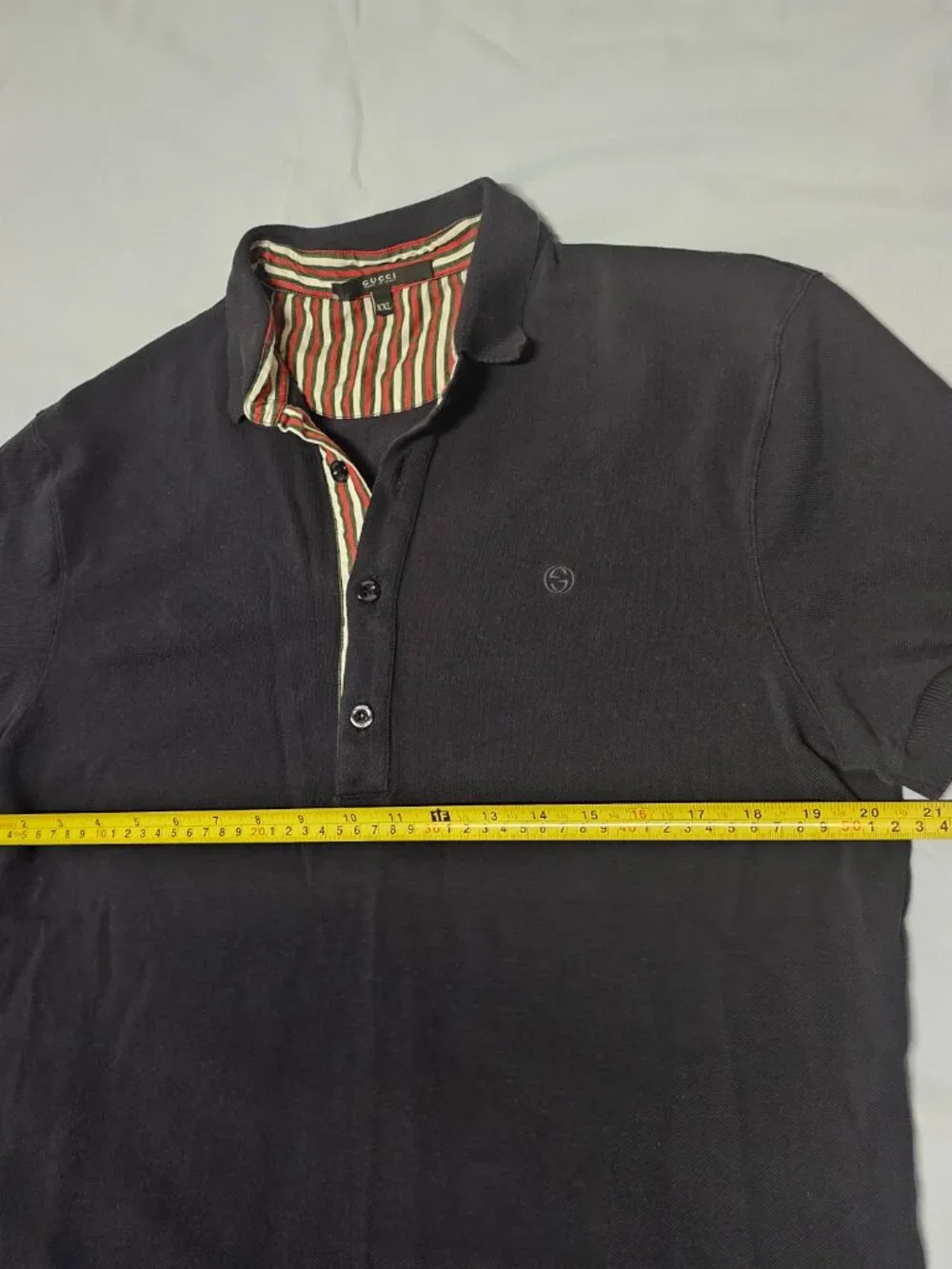 Gucci Navy Blue Polo Shirt Men Size XXL Short/Sleeve
